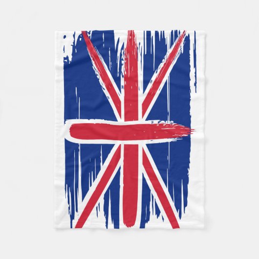 Brushstroke UK Union Jack Flag Fleecedecke (Vorderseite)