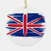 Brushstroke UK Union Jack Flag Keramik Ornament (Vorne)