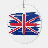 Brushstroke UK Union Jack Flag Keramik Ornament (Links)