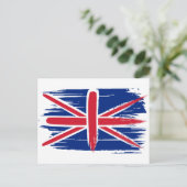 Brushstroke UK Union Jack Flag Postcard Postkarte (Stehend Vorderseite)