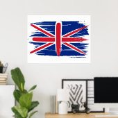 Brushstroke UK Union Jack Flag Poster (Heimbüro)