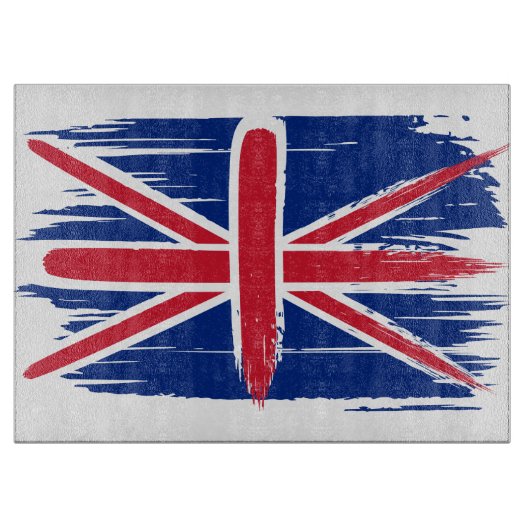 Brushstroke UK Union Jack Flag Schneidebrett (Vorderseite)