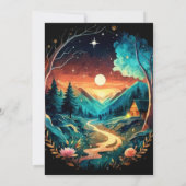 Brushwood Adventure Awaits Wonderland Geburtstag Einladung (Rückseite)