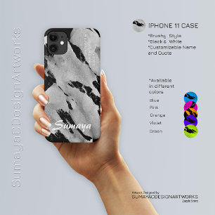 Brushy Black & White iPhone 11 Fall   Anpassbar Case-Mate iPhone Hülle