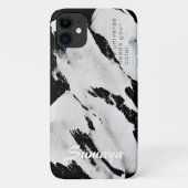 Brushy Black & White iPhone 11 Fall | Anpassbar Case-Mate iPhone Hülle (Rückseite)