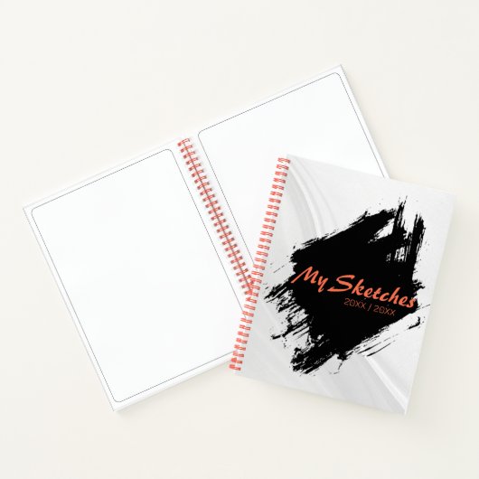 Brushy Black & White Spiral Scketbook Notizblock (Innenseite)