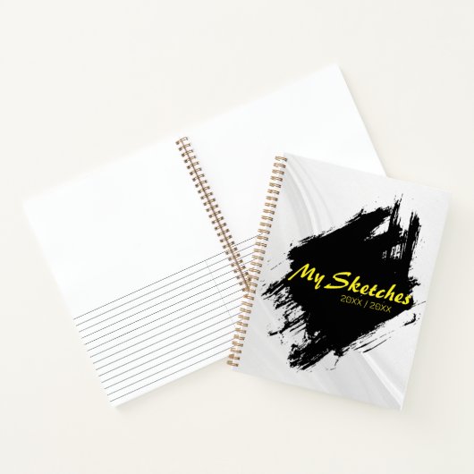 Brushy Black & White Spiral Scketbook Notizblock (Innenseite)