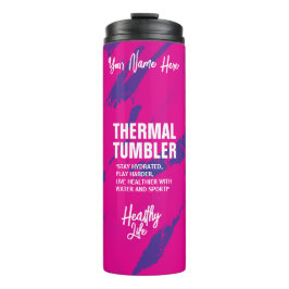 Brushy Blue Pink Thermal Tumbler Thermosbecher