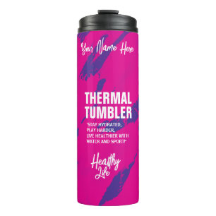 Brushy Blue Pink Thermal Tumbler Thermosbecher