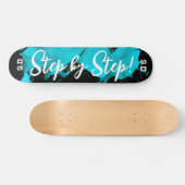 Brushy Cyan Black Skateboard (Horizontal)