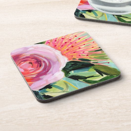 Brushy Floral I Getränkeuntersetzer (Linke Seite)