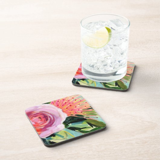 Brushy Floral I Getränkeuntersetzer (Rechte Seite)