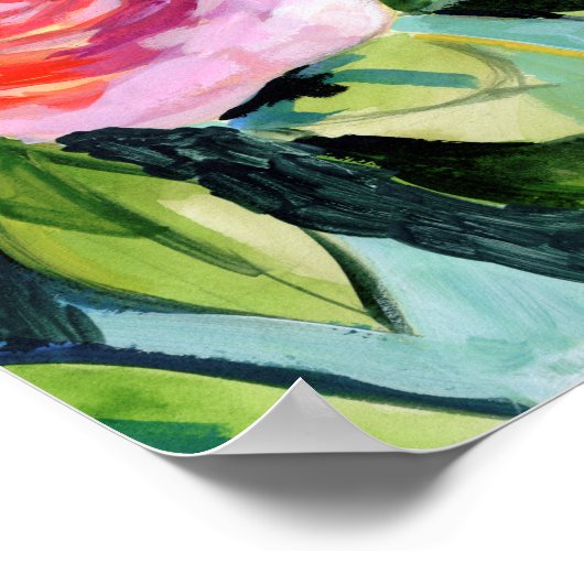 Brushy Floral I Poster (Ecke)