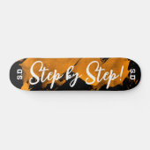 Brushy Orange Black Skateboard (Horizontal)