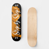 Brushy Orange Black Skateboard (Vorderseite)
