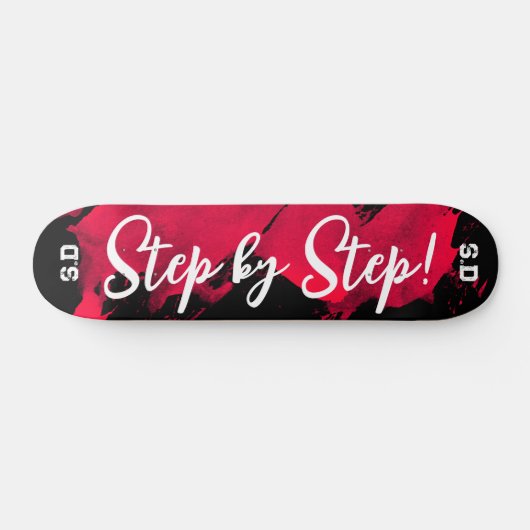 Brushy Red Black Skateboard (Horizontal)
