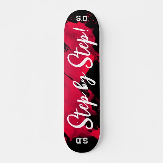 Brushy Red Black Skateboard (Vorne)