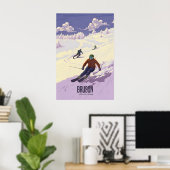 Bruson Schweiz Skigebiet Reiseplakat Poster (Heimbüro)