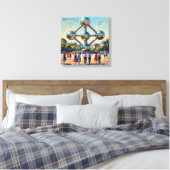 Brüssel Atomium Ikonisches Monument Gespannte Lein Leinwanddruck (Insitu (Schlafzimmer))