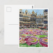 Brüssel Belgien Blume Teppichfarben Postkarte (Vorne/Hinten)