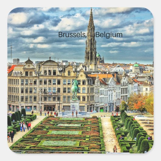 Brüssel, Belgien - City-Foto Quadratischer Aufkleber (Vorderseite)