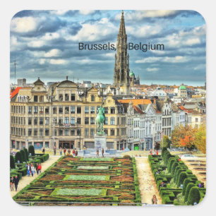 Brüssel, Belgien - City-Foto Quadratischer Aufkleber