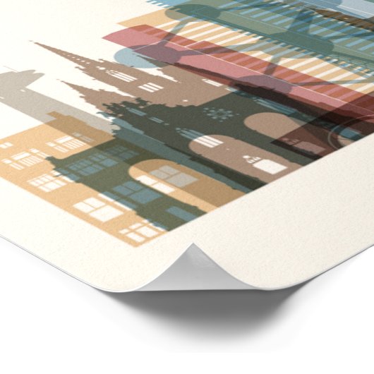 Brüssel, Belgien | City Skyline Poster (Ecke)