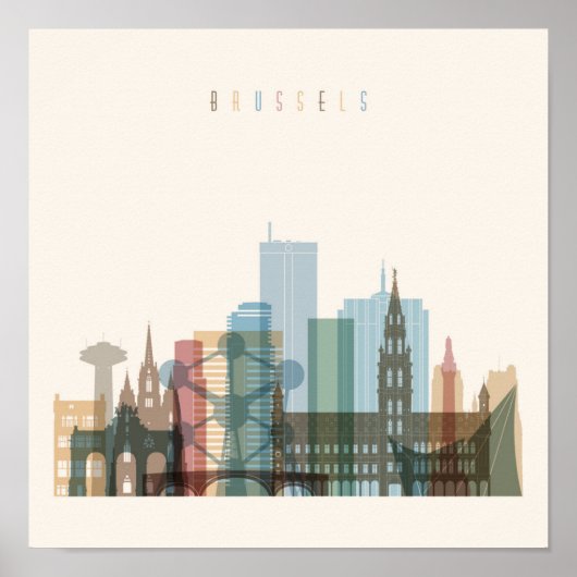 Brüssel, Belgien | City Skyline Poster (Vorne)