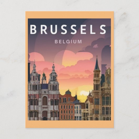 Brüssel Belgien, die beliebte Stadt Postkarte (Vorderseite)