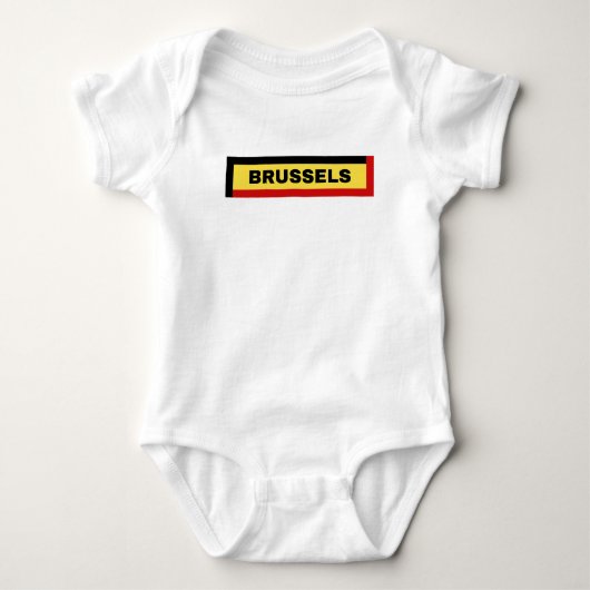 Brüssel: Belgien - Flaggenfarben Baby Strampler (Vorderseite)