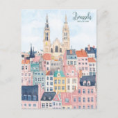 Brüssel Belgien Gouache Paint Illustration Travel Postkarte (Vorderseite)