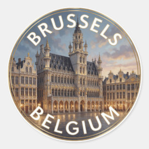 Brüssel Belgien Grand Place Historische Architektu Runder Aufkleber