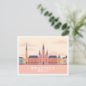Brüssel Belgien Grand Place Pastel Travel Postkarte (Stehend Vorderseite)