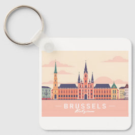 Brüssel Belgien Grand Place Pastel Travel Schlüsselanhänger
