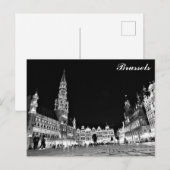 Brüssel Belgien Großer Platz bei Nacht Postkarte (Vorne/Hinten)