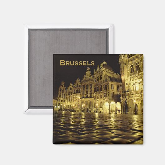 Brüssel Belgien Nachtzeit Souvenir Kühlschrankmagn Magnet (Vorderseite/Rückseite)