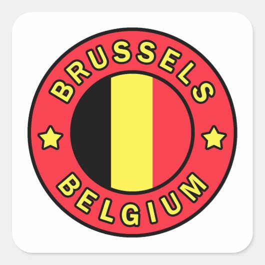 Brüssel Belgien Quadratischer Aufkleber (Vorderseite)