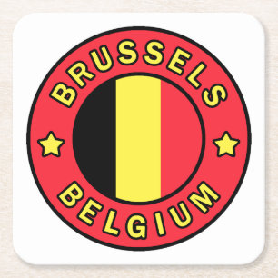 Brüssel Belgien Rechteckiger Pappuntersetzer