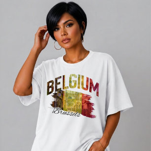 Brüssel Belgien Reise Pinselstrich Tri-Blend Shirt