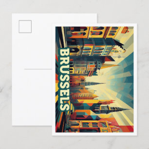 Brüssel Belgien Reisen künstlerisch bunt Postkarte
