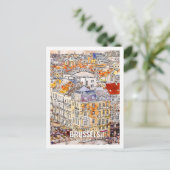 Brüssel Belgien Reiseziel Wasserfarben Postkarte (Stehend Vorderseite)