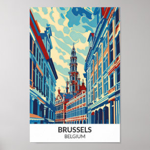 Brüssel Belgien Retro Artwork Travel Poster