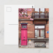 Brüssel Belgien rosa Türen Postkarte (Vorne/Hinten)
