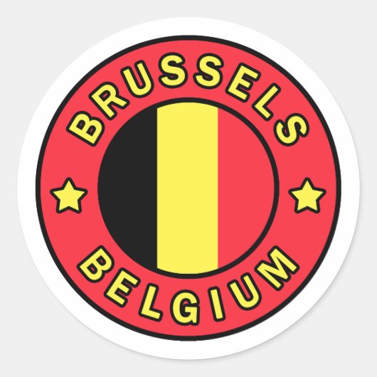 Brüssel Belgien Runder Aufkleber (Vorderseite)