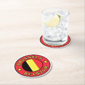 Brüssel Belgien Runder Pappuntersetzer (Vor Ort)