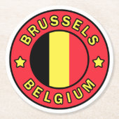 Brüssel Belgien Runder Pappuntersetzer (Vorderseite)