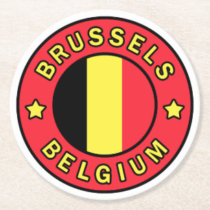 Brüssel Belgien Runder Pappuntersetzer