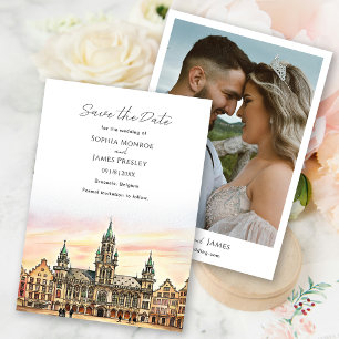 Brüssel Belgien Save-the-Date Zielort Hochzeit Save The Date