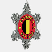 Brüssel Belgien Schneeflocken Zinn-Ornament (Links)
