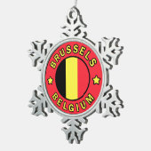Brüssel Belgien Schneeflocken Zinn-Ornament (Rechts)